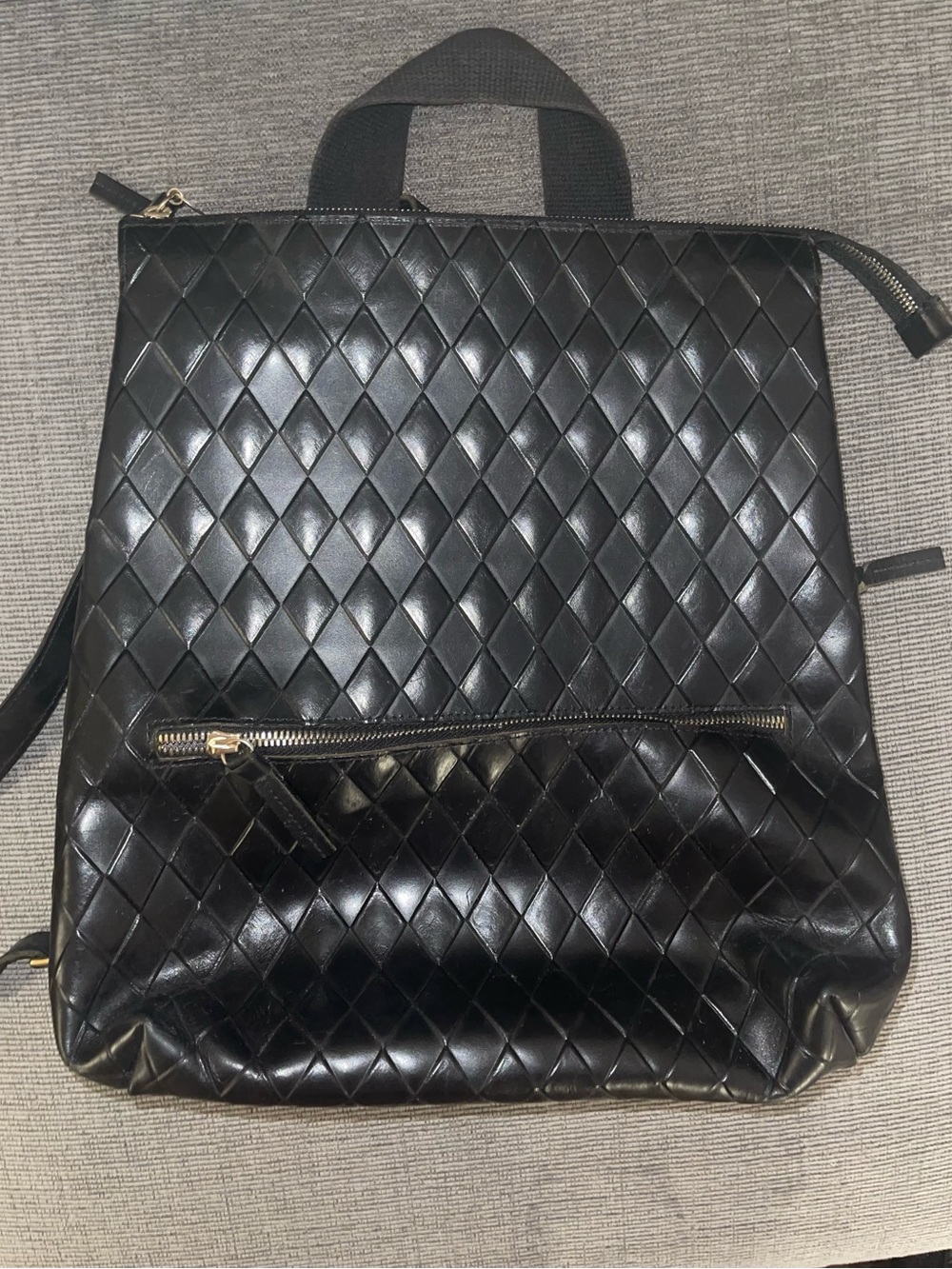 Clare V. Remi Backpack — Black Diamond Embossed Leather